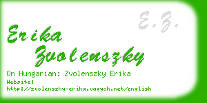 erika zvolenszky business card